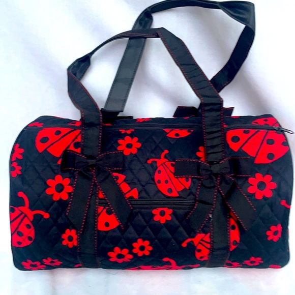 Quilted duffel bag with ladybug print - Picture 1 of 4